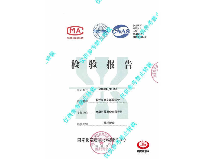 国家化学材料测试中心检验报告DN65-1